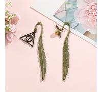 TEMU 1/2/3 piezas de marcadores metálicos retro con plumas combinadas del ladrón de Harry Potter, accesorios de lectura de dibujos animados y caricaturas, regalo ideal para y lectores