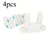 TEMU 1/2/4 Piezas de Cerradura para Puerta para Niños - Fácil Instalación, Adhesivo Sin Daño, Dispositivo Multifuncional de PVC con Acabado Mate para Seguridad y Estilo en el Hogar