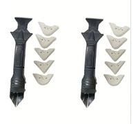 TEMU 1/2 juego de herramienta 5 en 1 para remover lechada con espátula de cabeza metálica, raspador de silicona y kit de acabado de sellador para renovación de cocina, baño, ventana y fregadero