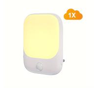 TEMU 1/2 piezas Luz Nocturna de Enchufe para Habitación, Baño y Cocina con Sensor de Movimiento Luz Nocturna LED para Niños Luz Pared Potencia Ajuste de en 5 Niveles