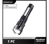 TEMU 1/2pcs Linterna Super Multifunción, Recargable USB, Luz de Advertencia Telescópica y Azul con Zoom, Iluminación LED de Largo Alcance y COB Lateral, Ideal para Senderismo, , e Emergencias