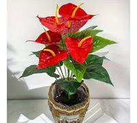 TEMU 1/2pcs Planta de Simulación 18 Cabezas Palma Grande Sobre Pegamento Decoración para el Hogar Adorno de Escritorio Flor Artificial Paquete de Plantas en Decoración Bonsái