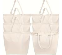 TEMU 1/3/6 Piezas Bolsa Tote con Cremallera, Bolsas para Mujeres, Tote Reutilizable Estética con Tela Natural, Correa para , Al Por Mayor para DIY, Compras, Playa, Viaje, Regalo