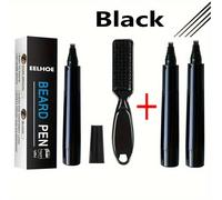 TEMU 1/3pcs Lápiz Rellenador de Barba para Hombres Marrón Kit de 4 Puntas Lápiz de Barba Impermeable y Duradero Maquillaje Natural con Cepillo para Detalles y Relleno de Bigote