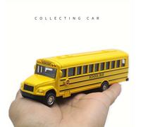 TEMU 1:43 Juguete de autobús escolar de aleación metálica de calidad - , resistente a , funcionamiento de retroceso, cuerpo de aleación de