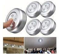 TEMU 1/5 piezas de 3 luces LED inalámbricas con nocturno - , funcionamiento con batería, portátil, fácil instalación, para armarios, pasillos, baños y más - requiere cableado (baterías no incluidas)