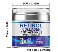 TEMU 1.764oz Retinol Collagen Face Cream - with 3X Firming Lifts, Vitamin , Niacinamide - Use for Smoothing & Tightening Light Beige, Hydrates & Moisturizes,, Fragrance-Free