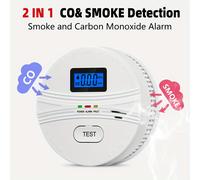 TEMU 1 alarma de y monóxido de carbono , batería, con sensor , pantalla LCD y advertencia de sonido para la seguridad del hogar y el de trabajo.