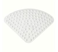 TEMU 1 alfombra de baño antideslizante para esquina con ventosas y orificios de drenaje, que mide 21X21 pulgadas o 54X54 cm. Esta alfombra de ducha de PVC es lavable a máquina y para pisos de baño.