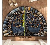 TEMU 1 alfombra de bienvenida Árbol de - Lavable a máquina, antideslizante con respaldo, de poliéster, ideal para porche, , dormitorio, oficina y decoración exterior