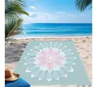 TEMU 1 Alfombra de Playa y Portátil con Estampado Minimalista de Mandala Floral, Ideal para Viajes, Camping, Senderismo y Picnics - , Resistente a la Arena y Duradera
