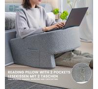 TEMU 1 Almohada de Lectura para Juegos, Almohada Extra Grande para Reposabrazos de Adultos, Almohada para Cama para Leer, Trabajar, con Extraíble y Lavable