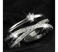 TEMU 1 Anillo Abierto para Mujer, Moda /Verano con Ajuste Cruzado y de Regalo Elegante - Ideal para de la , Regalos de Damas de Honor y Uso Diario en Vacaciones o en Playa