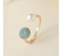 TEMU 1 anillo elegante y único para mujer con un diseño de perla de agua fácil de ajustar, para fiestas y reuniones (las formas, tamaños y patrones de naturales pueden )