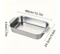 TEMU 1 bandeja rectangular de acero inoxidable multiusos con , fuente de servir honda para cocina, restaurante, , reuniones al - para servir carne, fruta, pescado, verduras - No requiere energía