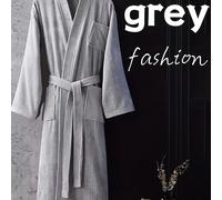 TEMU 1 Bata de baño y absorbente para hombre - Cuello en V, con cinturón, larga, color liso, tela sin elasticidad, ideal para el hogar y viajes, para , bata de viaje | Bata con cuello en V |