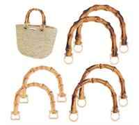 TEMU 1 Bolsa 6pcs para Bolsas 3 Estilos de Plástico Bambú de U para Bolsas de Reemplazo Hechas a con Anilla D para Bolsas de Crochet Bolsas de Paja de Playa Hacer Bolsas DIY