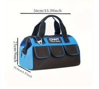 TEMU 1 Bolsa de Herramientas Grande Portátil, Lona Gruesa Resistente al , Kit de Reparación de Aire Acondicionado para Electricistas Multifuncional con Correa para el