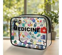 TEMU 1 Bolsa de Maquillaje PVC Gran Capacidad con Cierre - Organizador Higiénico para Viajes, y Portátil en Material Transparente | Calidad