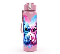TEMU 1 botella de agua de plástico de Disney Stitch, con un adorable diseño estampado y abatible. Esta botella deportiva reutilizable tiene un capacidad de 27.5 oz (800 ml), es y a prueba de fugas.