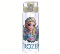 TEMU 1 Botella de Agua Disney Frozen Elsa 20 oz con Diseño Floral, Antiderrames y Botón, para Viajes, Running o Gimnasio - Libre de BPA, a Únicamente