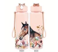 TEMU 1 Botella de de 25 oz con Diseño de Caballo Acuarela, Ideal para Deportes, Fitness, Viajes al , Marcador de , Botella de Agua Grande y Duradera para Senderismo
