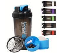 TEMU 1 botella de proteínas para gimnasio de 500 ml con , botella de agua portátil y a prueba de fugas con de , adecuada para entrenamientos al y en el gimnasio, regalo de vacaciones, etc.