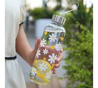 TEMU 1 Botella Deportiva de Agua con Estampado Floral de 550ml, Portátil, , Mantiene el , Ideal para Viajes, Camping, Senderismo, Fitness, Actividades al Aire Libre y Regalos de - Plástico, Solo a