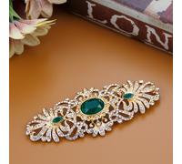 TEMU 1 broche exquisito para mujer estilo árabe del Medio , tamaño grande, floral hueco, incrustaciones de diamantes de multicolores, broche vintage para novia turca de Asia Central