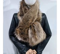 TEMU 1 bufanda extra gruesa multicolor con estampado de leopardo sintético, ideal para abrigos/jaquetas, estilo de moda europea para otoño e invierno