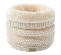 TEMU 1 bufanda gruesa de felpa para el cuello | Cuello tipo cachemira, bufandas de anillos cálidas para deportes al , cuello , color sólido, artesanía jacquard