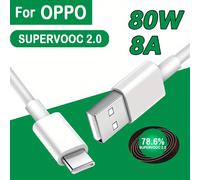 TEMU 1 cable de carga rápida OPPO 80W 2.0 USB Tipo C 8A para Reno8, Reno9, Reno10 Pro+, K10, Find X5 y X6 Pro.