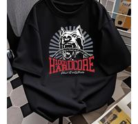 TEMU 1 camiseta de cuello para mujer - Estampado de perro hardcore, de ropa de , estilo toques, ropa casual para y verano, oferta caliente, existencias limitadas, idea de regalo , top de moda