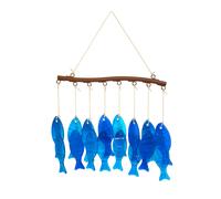 TEMU 1 Campana de Viento de Pescado Azul a , de Vidrio Azul, para Jardines al , Fiestas en , Decoraciones de Boda, un Regalo para Madres, y una Decoración Creativa para Exteriores