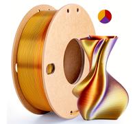 TEMU 1 Carrete LIKESILK Filamento PLA Tricolor para Impresoras 3D FDM, Carrete de 250g con Diámetro de 1.75mm, Compatible con Ender//Impresoras, Dorado para Manualidades DIY e Impresión