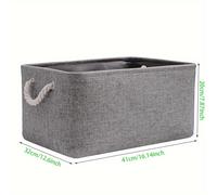 TEMU 1 cesta de almacenamiento rectangular, cesto de almacenamiento de tela, organizador plegable, adecuado para toallas, juguetes, ropa y estantes