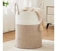 TEMU 1 cesta de ropa tejida, cesta de juguetes, cesto para ropa sucia para almacenar mantas en dormitorio, baño, - , 58L, cestas de estantería, organización y almacenamiento de la lavandería