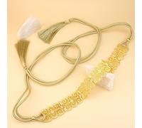 TEMU 1 cinturón casual para mujeres árabes, diseño de enredadera hueca, estilo de , cinturón de caftán marroquí con borlas, cuerda para cintura, regalo de vacaciones