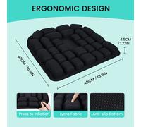 TEMU 1 Cojín Inflable Tipo Prensa, Cojín Inflable de Aire para de Presión, Cojín Inflable para Asiento para Viajes, Silla de Oficina, Silla de Ruedas, Coches
