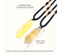 TEMU 1 colgante de columna de cristal de cuarzo , con diseño de punta hexagonal, ideal para collares de hombre