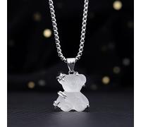 TEMU 1 Collar con colgante de oso adorable para suéter, estilo de pareja de moda europea y americana, cadena para sudadera versátil, fácil y elegante