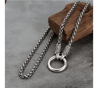 TEMU 1 Collar de Hueso de de Acero Inoxidable; Collar de Cadena de de Acero Inoxidable con Nudo Celta Vikingo para Hombre, el Último Producto de Moda. Adecuado para Uso Diario y como Regalo