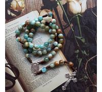TEMU 1 Collar de Rosario Católico con Vintage, Accesorio Diario para Bautismo, Oración y Salidas. Regalo Ideal y en Ocasiones como Pascua, Día de la , Aniversarios, y Otras