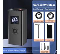 TEMU 1 Compresor de Aire Portátil Inalámbrico con Pantalla Digital y Luz LED - Inflador Rápido de 150psi, Batería de 4500mAh, Recargable por USB, 4 (Coche/Llanta, Bicicleta, Balón)