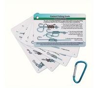 TEMU 1 Conjunto (5piezas) de los nudos de pesca más fáciles - 12 nudos de pesca | Cómo nudos de pesca prácticos e hebilla de almacenamiento mini | Ideal para principiantes de pesca