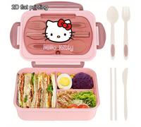 TEMU 1 Contenedor de Alimentos y Lonchera de Sanrio Hello Kitty, Vajilla para el Hogar y Picnics de Camping, Ideal para Almuerzos de Oficina. Disponible en una Variedad