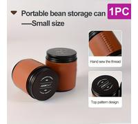 TEMU 1 Contenedor Portátil para Granos de Café, de Aluminio y Cuero PU, Frasco para Polvo de Café, Pequeños Frascos para Granos, Adecuado para Té, Té de Hierbas y Más