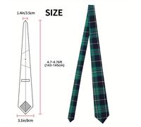 TEMU 1 , Corbata Clásica de Diseño a Cuadros para Hombre, Corbata Unisex con Estampado Divertido, 8 cm de Ancho, Poliéster para a , Ideal para Entrevistas y Aniversarios, Estilo