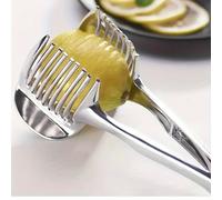 TEMU 1 Cortador de tomate y limón, cortador de cebolla y fruta con guía de mango, herramienta de cocina para cortar patatas, y rejilla de alimentos para cocinar al .