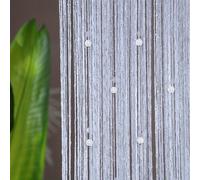 TEMU 1 Cortina de Alambre Plateado | Cortina de Partición con Cordón de de Perlas y , 39.37*78.74in, Poliéster, Estilo Moderno, Lavar a únicamente